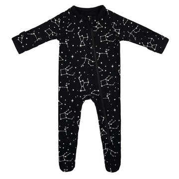 Kyte Baby Bamboo Zippered Footie - Midnight Constellation